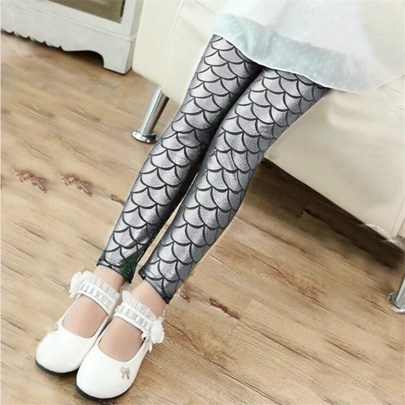 Mermaid Scale Printing Spring Summer Kids Baby Girls Leggings