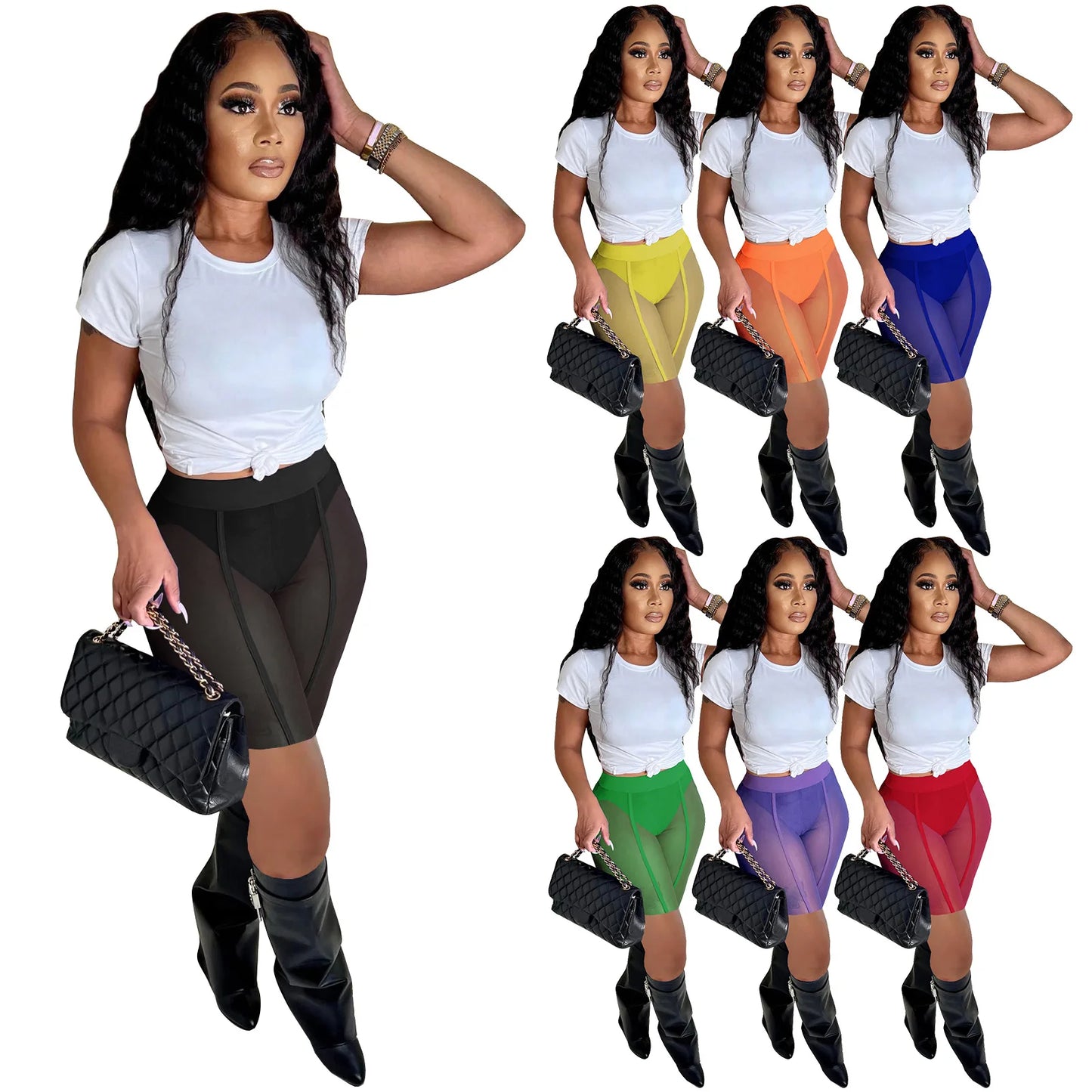 Summer Outfits Women Mesh Skinny Stretch Leggings Women'S Pants & Trousers