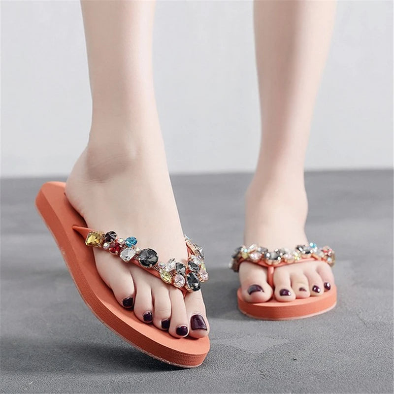 Women's Flat Comfortable Beach Shoes Non-Slip Soft Bottom Casual Flip Flops