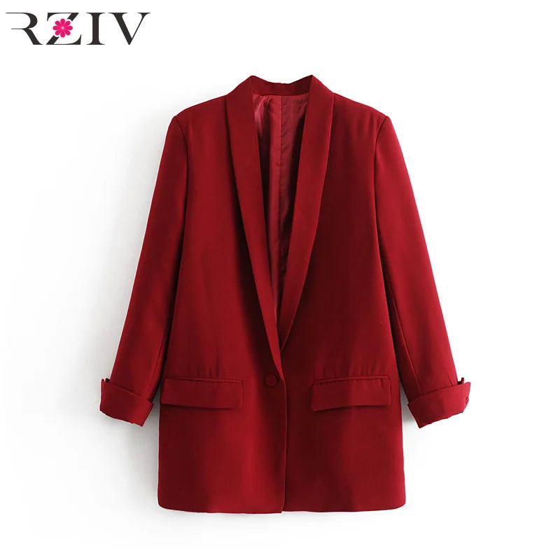 Women's Blazer Suit Jacket Coat Single Button Coat OL Blazer Suit