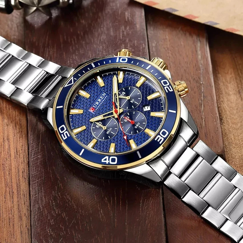 Men's Watch Waterproof Steel Strap Business Watches Men Wrist Montre Homme