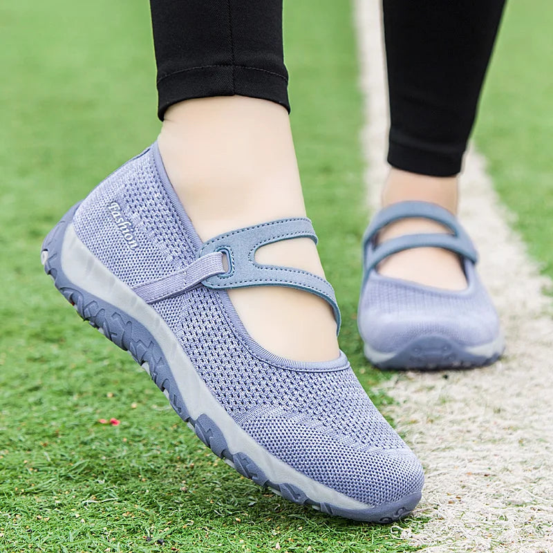 Women Flats Shoes Summer Mesh Sneakers Breathable Casual Shoes