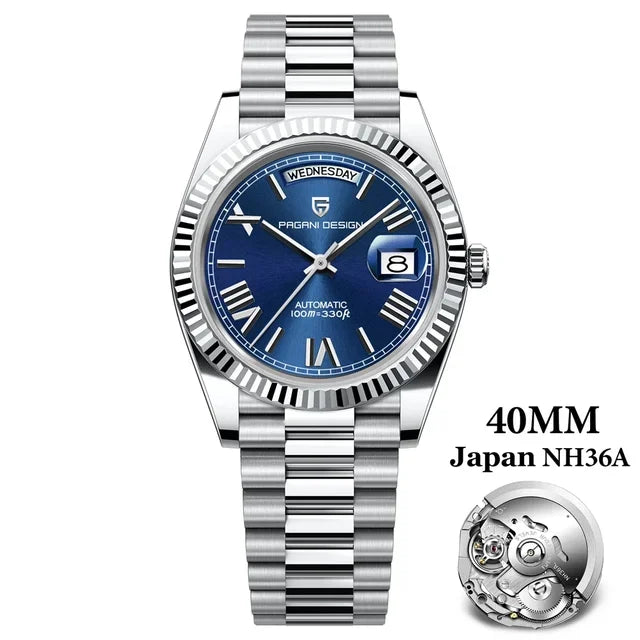 Sapphire Glass Date Wristwatch Men's  Automatic Mechanical Waterproof Watches