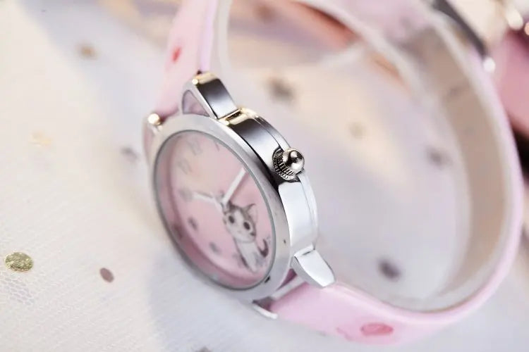 New Arrival Cute Cat Children Fashion Quartz Wristwatches