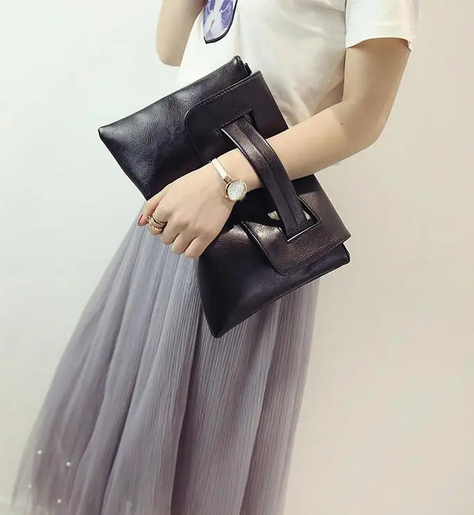 Women Leather Handbags Day Clutches Bags Black Crossbody Bags