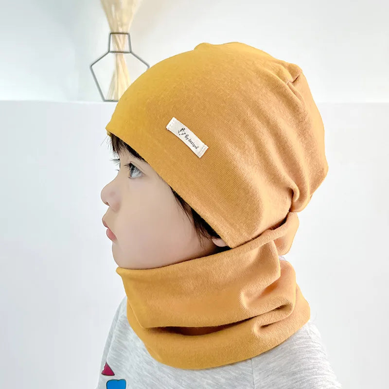 New Spring Autumn Girls Hat Scarf Set Cartoon Owl Star Swan Baby  Kids Hat Set