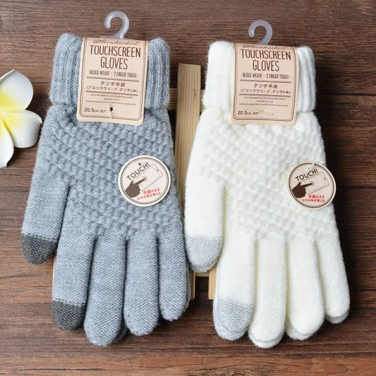 Warm Winter Gloves Women's Cashmere Wool Knitted Wrist Gloves