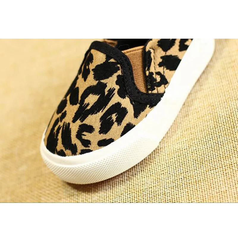 Spring Kids Shoes Boys Girls Casual Shoes Leopard Print Comfortable Canvas Shoes