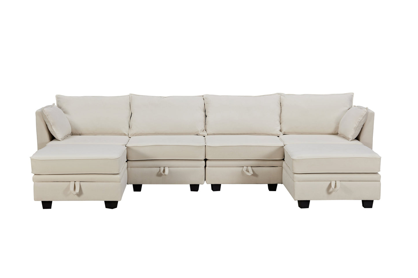 Modern Large U-Shape Modular Sectional Sofa Storage Seat