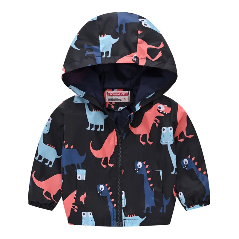 Spring Windbreaker for Girls Boy Dinosaur Childrens' Jacket 2 to 8 Years