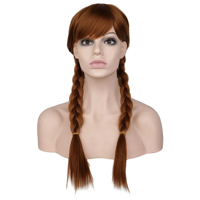 Women Long Braids Blonde Fiber Synthetic Hair Wigs