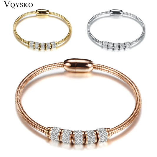 Women Stainless Steel magnetic clasps Bracelet Bangles