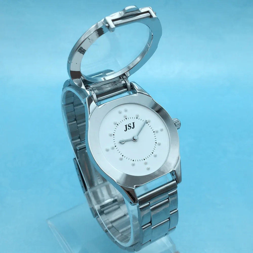 Stainless Steel Tactile Watch for Blind People or the Elderly Battery Operated