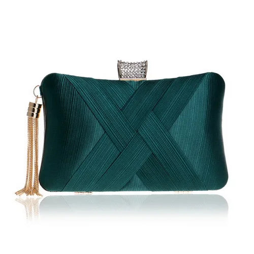 Women Bag Tassel Metal Small Day Clutch Purse Handbags