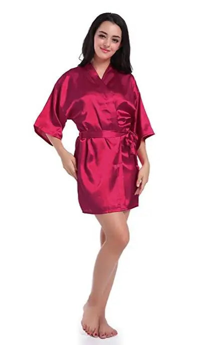 Sexy Large Size Sexy Satin Night Robe Lace Bathrobe Wedding Bride Robes