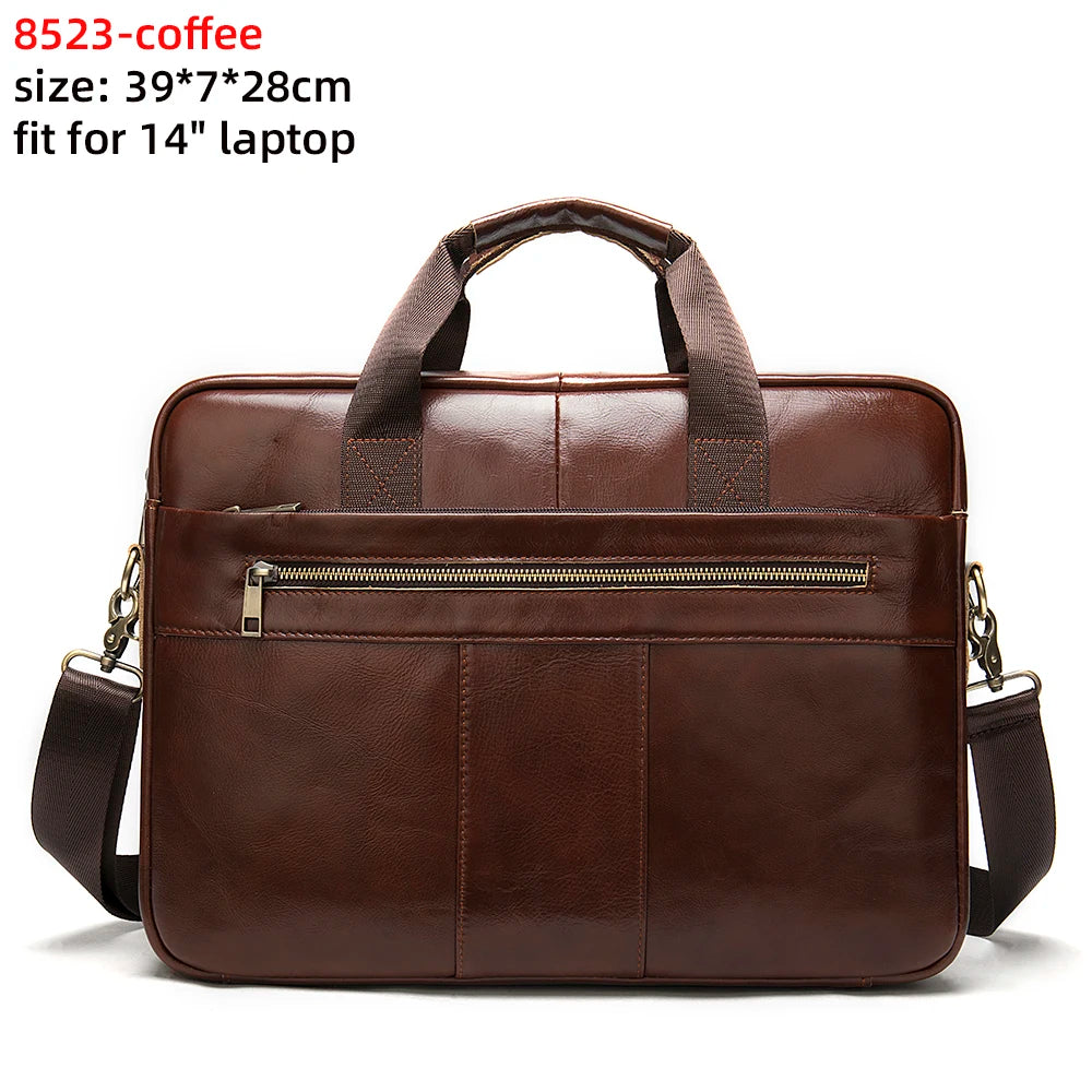 WESTAL Men's Briefcases Bag Men Leather Laptop Bag