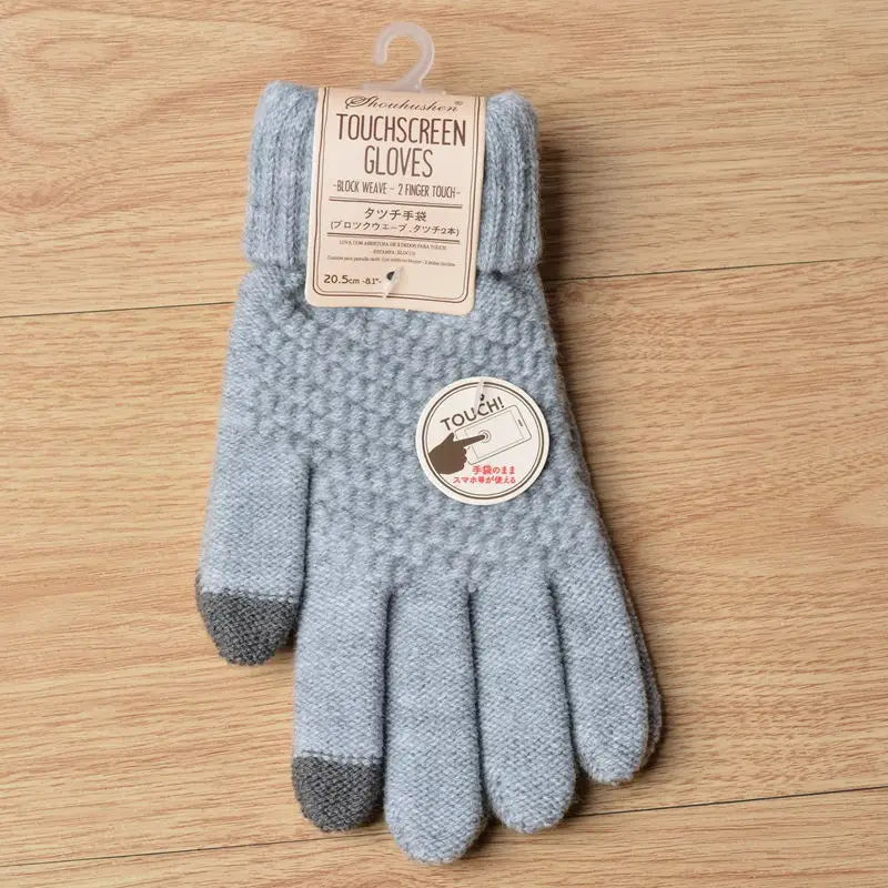 Warm Winter Gloves Women's Cashmere Wool Knitted Wrist Gloves