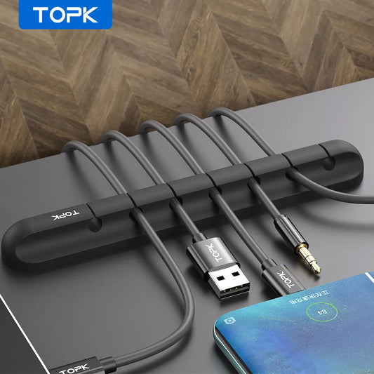 TOPK L16 Silicone USB Cable Winder Desktop Cable