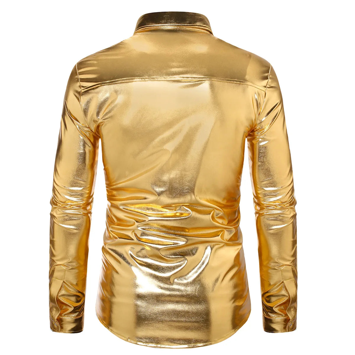 S-2xl Autumn New Fashion Contrast Sequin Disco Shirt Men's Long Sleeve Shirt