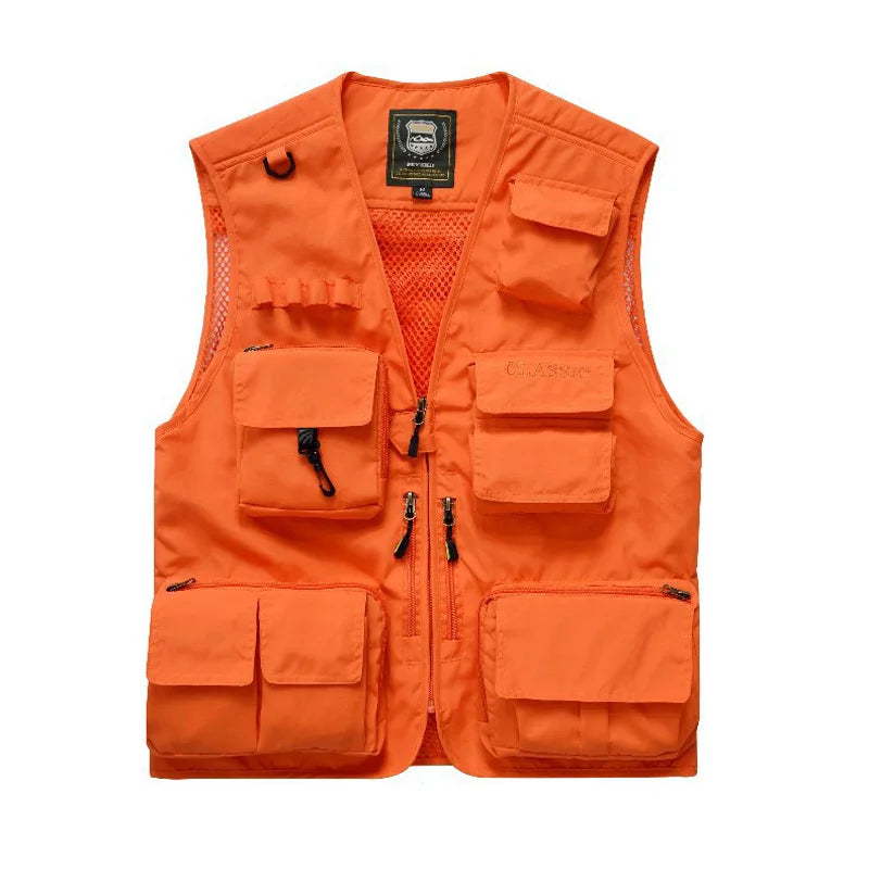 Outdoor Men's Tactical Fishing Vest Jacket Man Safari Jacket