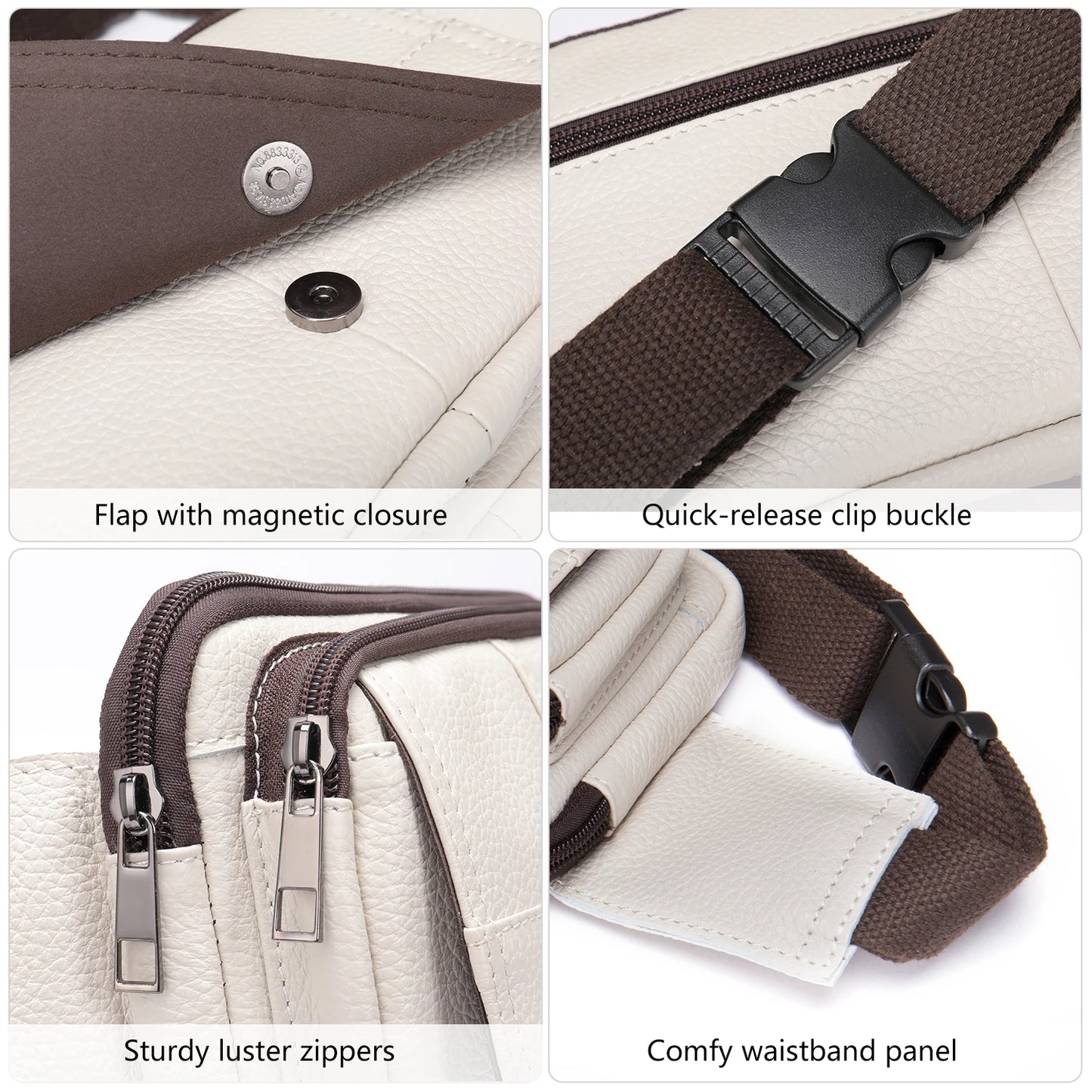 Men's Waist Bag Leather Male Fanny Pack Men's Belt Bag