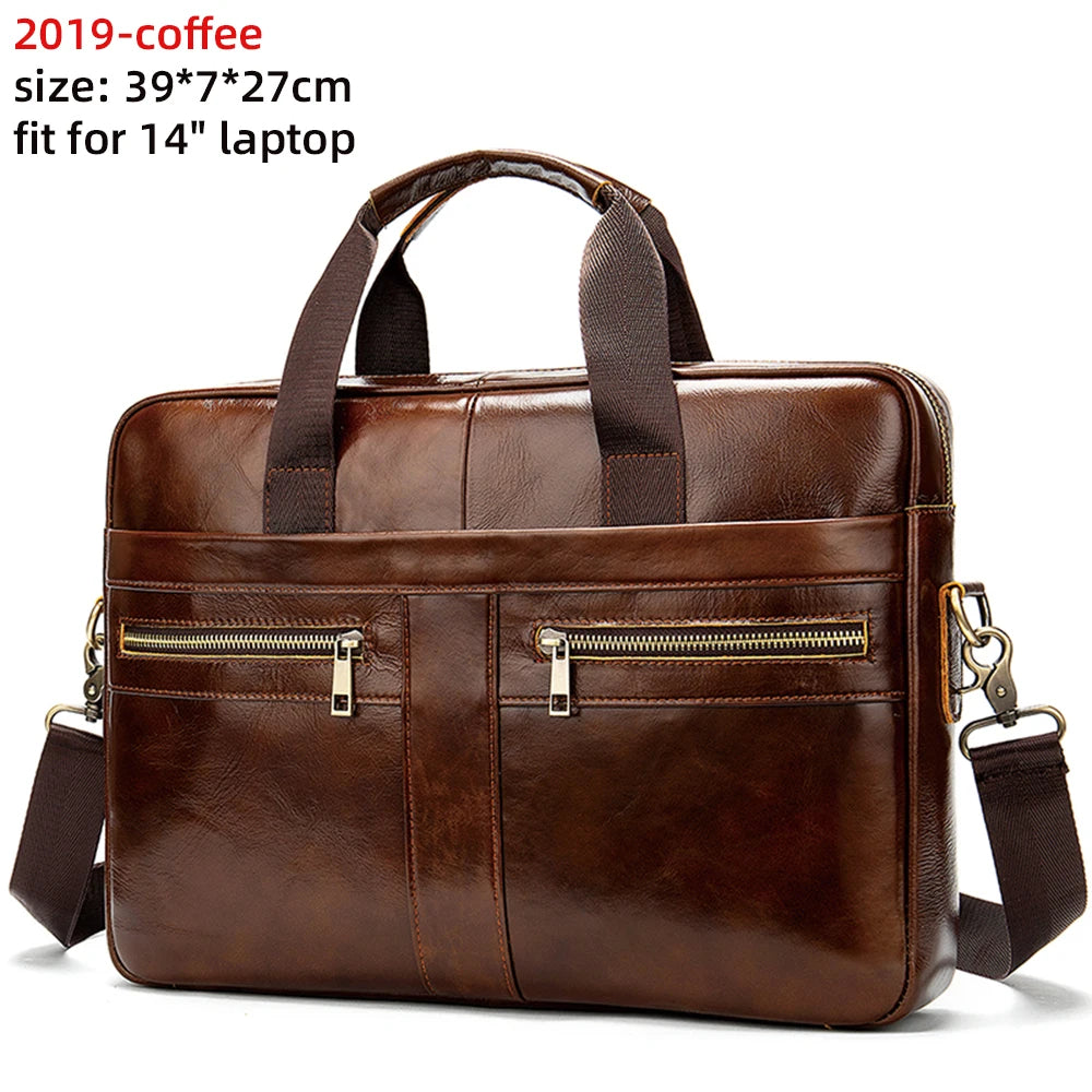 WESTAL Men's Briefcases Bag Men Leather Laptop Bag