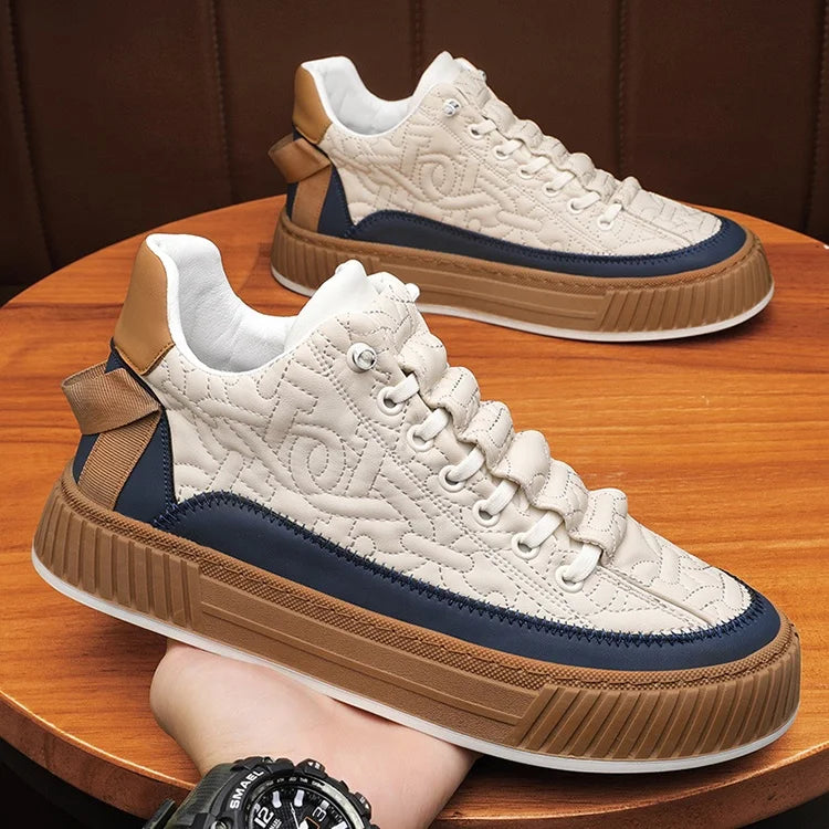 New Breathable Canvas Trend Thick Sole Sports Casual Board Shoes for Men