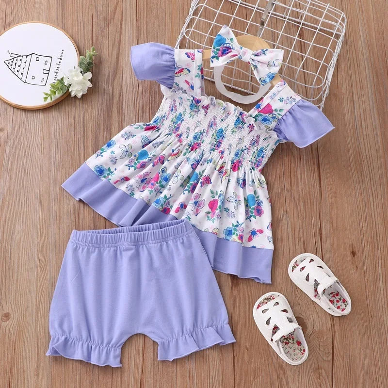 New Newborn Baby Girls Clothes Sleeveless Dress+Briefs 2PCS Outfits