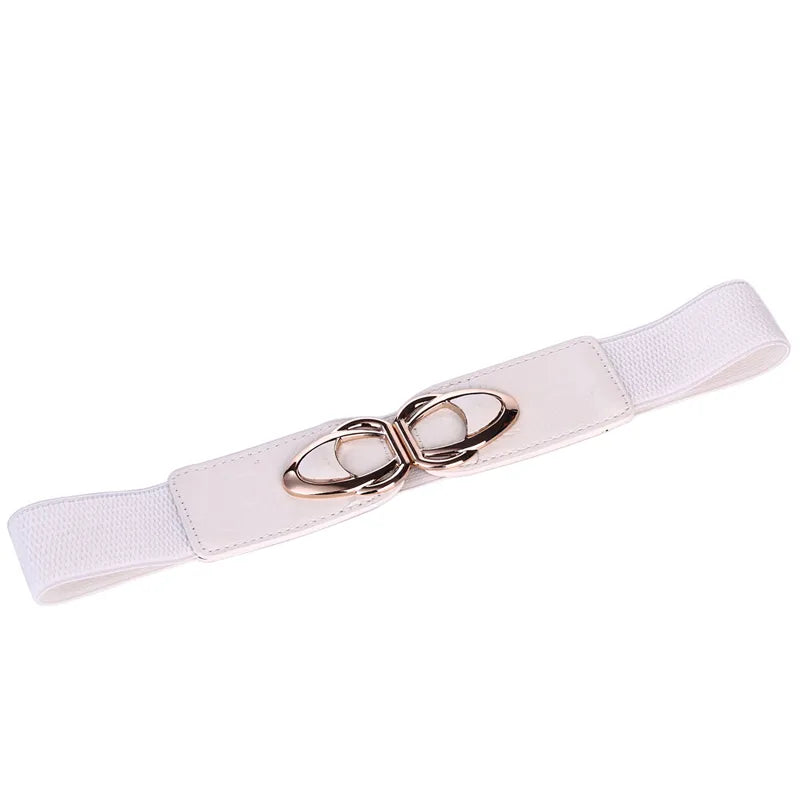 Thick PU Leather Elastic Wide Belts for Women Stretch Waist Dress Plus Size