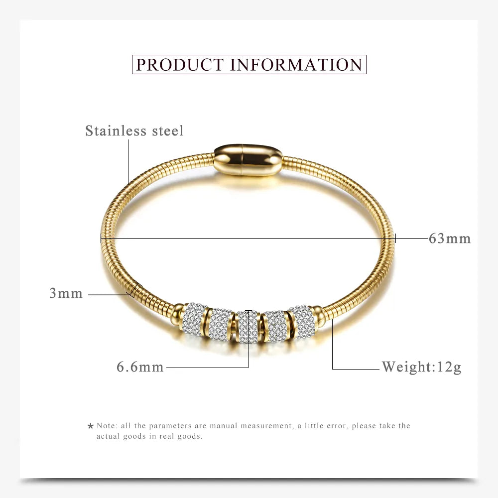 Women Stainless Steel magnetic clasps Bracelet Bangles