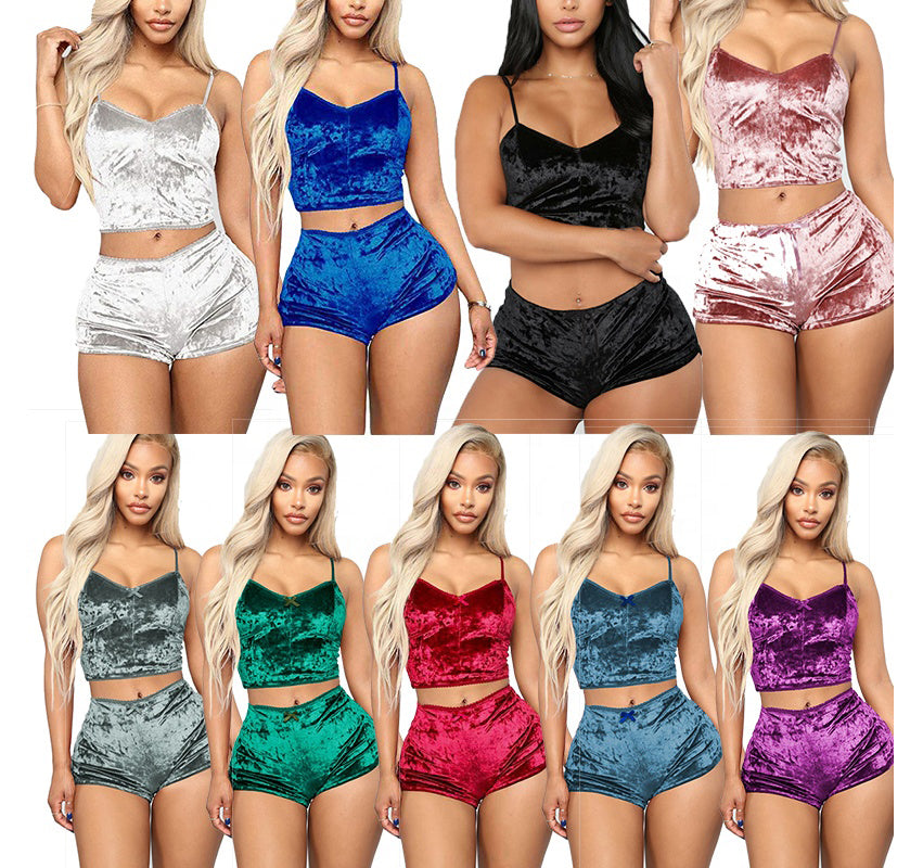 Sexy Two Piece Casual Loungewear Women Pajama Sleepwear Set