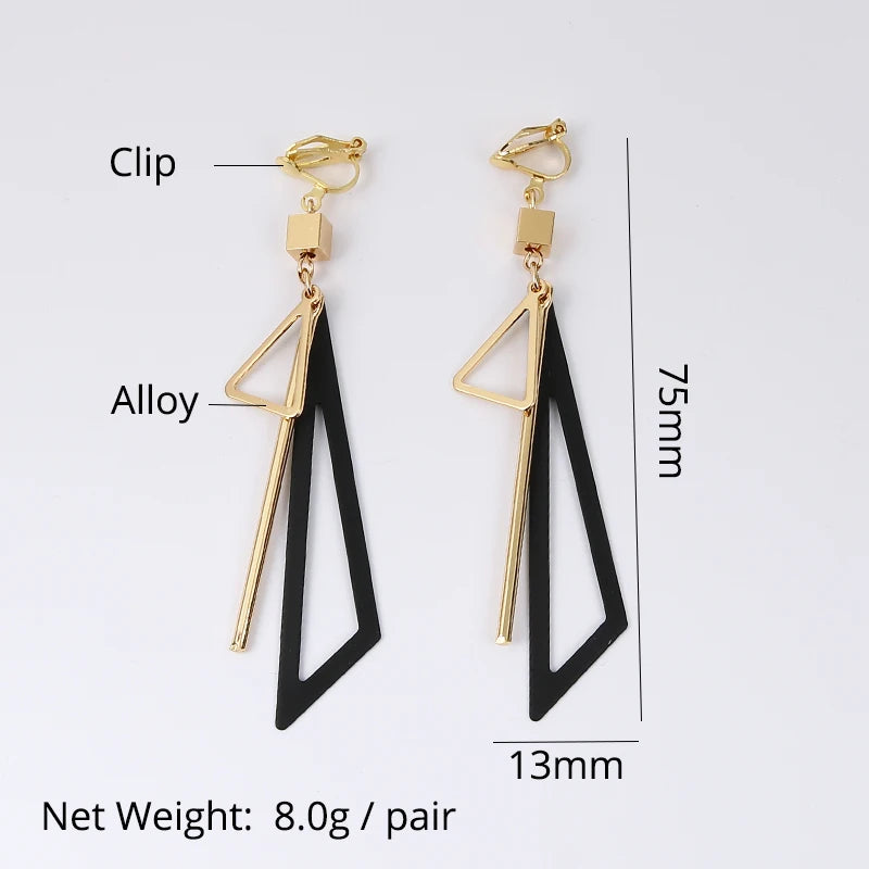 s Without Piercing Retro Female Tassel Long Women Ear Clips Jewelry