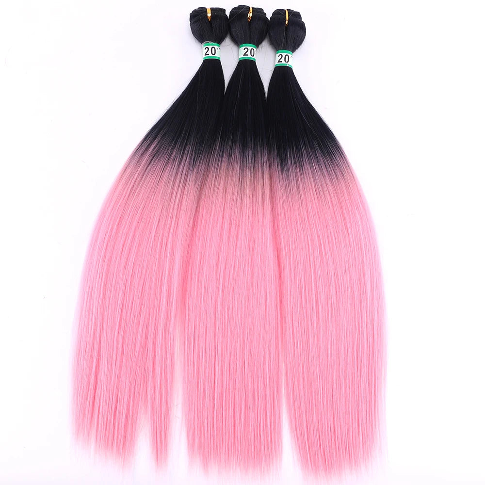 Synthetic Straight Hair Bundles Hair Extensions