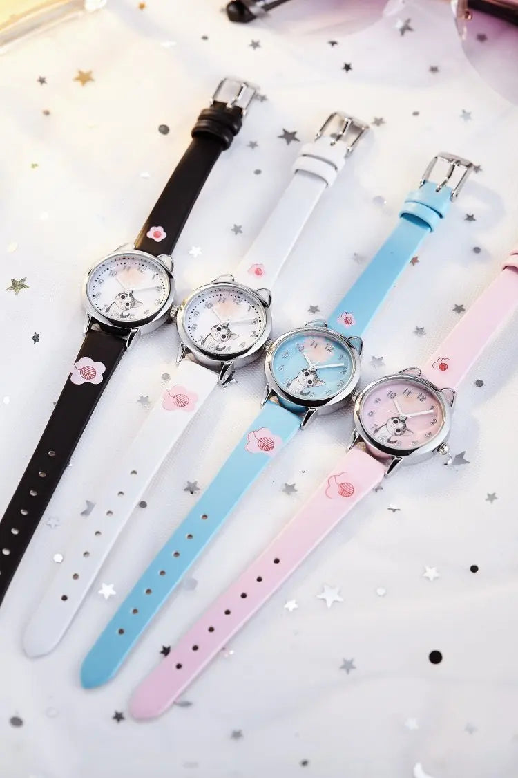 New Arrival Cute Cat Children Fashion Quartz Wristwatches