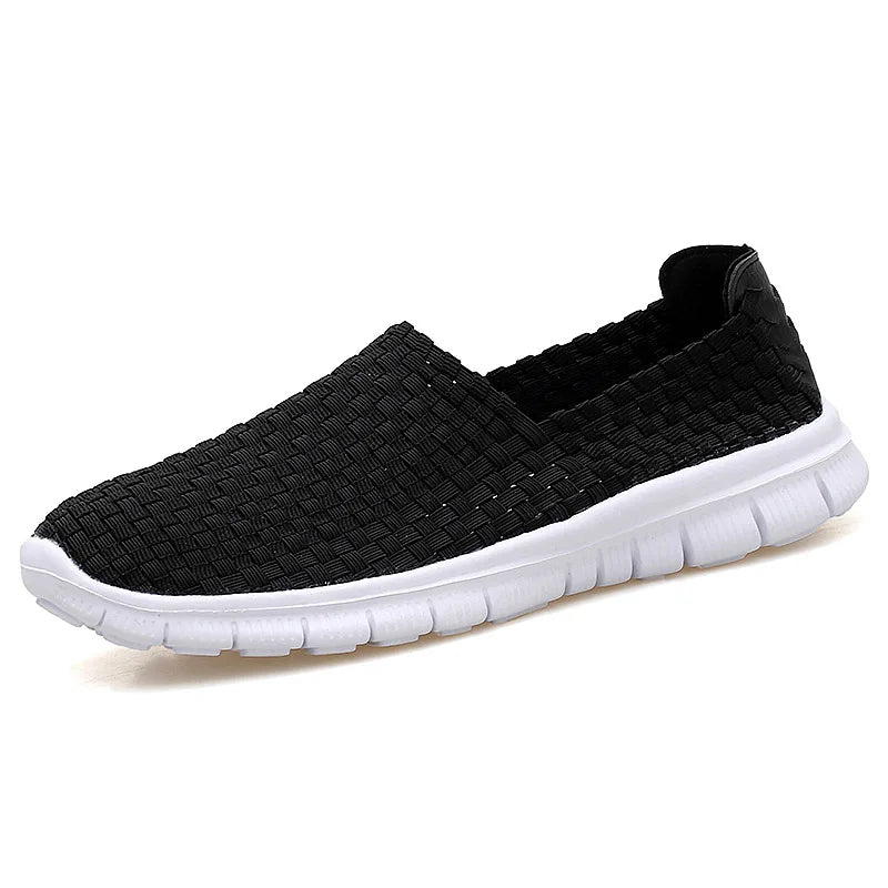 New Women Flats Autumn Casual Shoes Woman Sneakers Breathable Female Woven Shoes