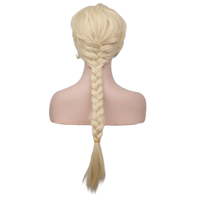 Women Long Braids Blonde Fiber Synthetic Hair Wigs