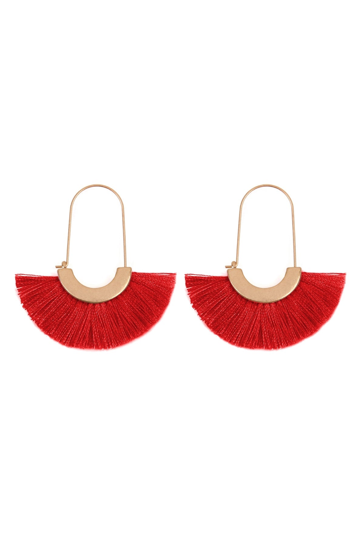 Mye1038 - Fan Shape Drop Hoop Earrings