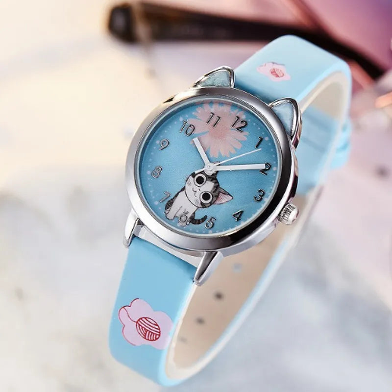 New Arrival Cute Cat Children Fashion Quartz Wristwatches