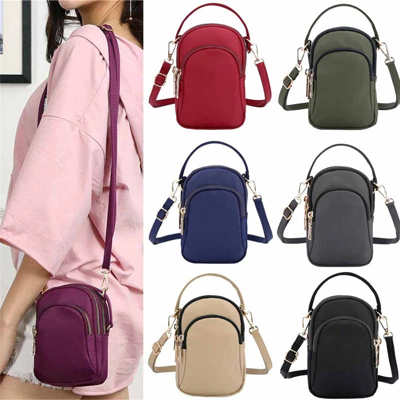 Women's Mini Shoulder Bag Fashion Handbag Zipper Waterproof Flap Crossbody Bag