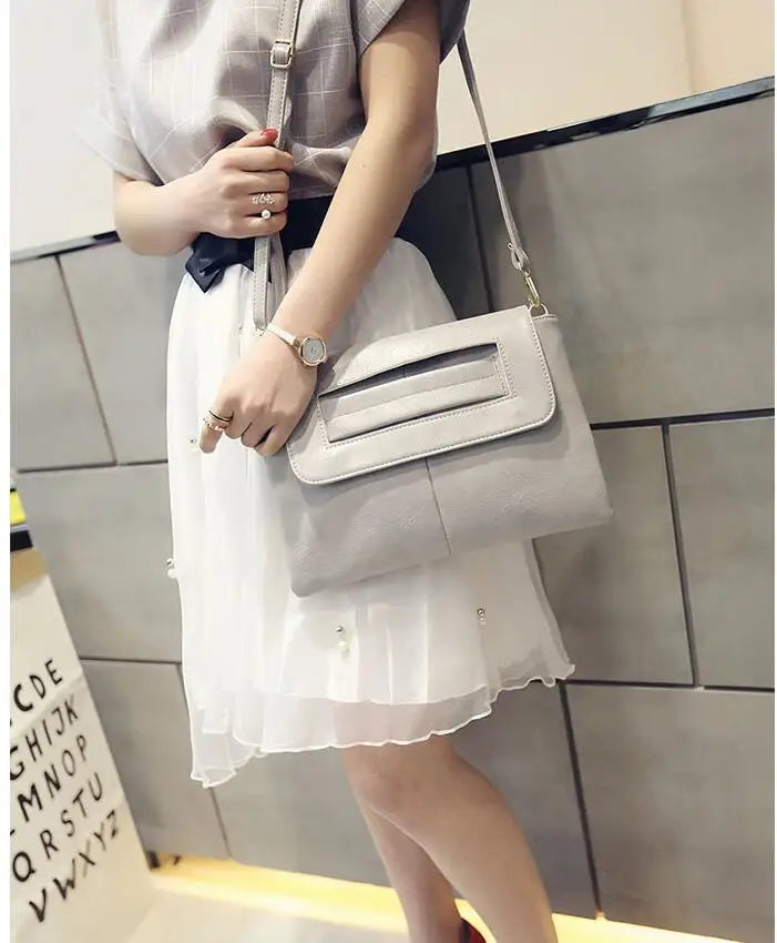 Women Leather Handbags Day Clutches Bags Black Crossbody Bags