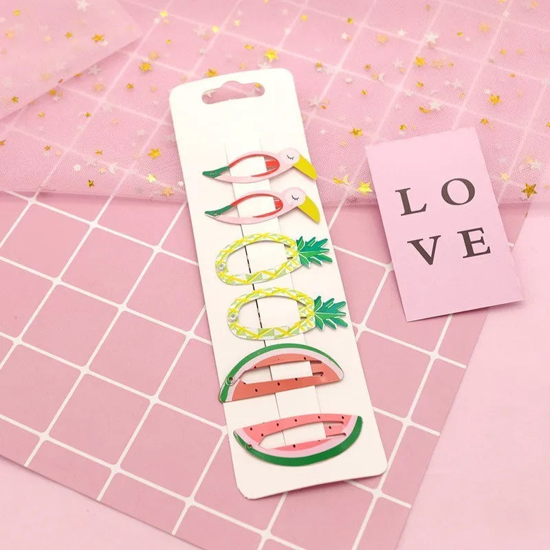 New Printed Cute Fruit BB Clips Hairpins Girls Hair Accessories