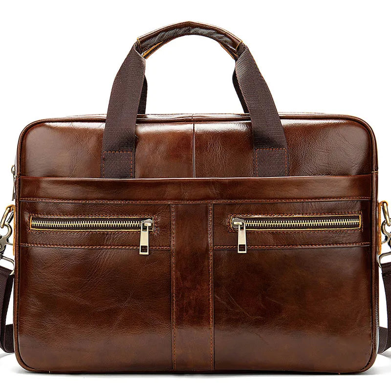 WESTAL Leather Bag Men Laptop Bag Men's Bags Genuine Leather Computer Briefcase