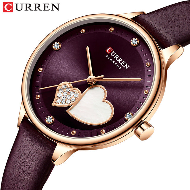 Thin Leather Watches  Fashion Rhinestone Elegant Female Clock Wristwatches