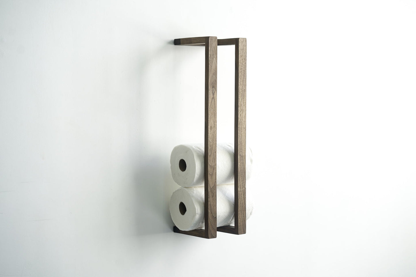 Minimalist Hardwood Paper Towel Wall Rack