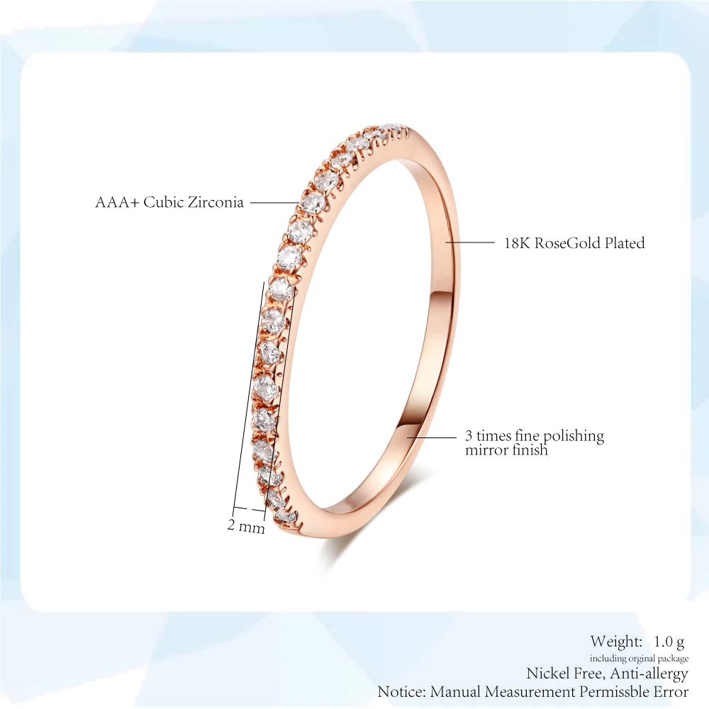 Wedding Ring for Women Man Concise Classical Multicolor Mini Cubic Jewelry