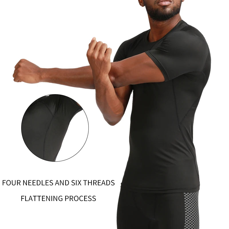 Short Sleeve Men's Athletic Running Compression Training T Shirts Tops