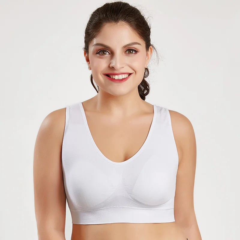 Queenral Plus Size Bras for Women Seamless Bra With Pads