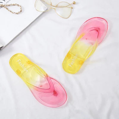 Women Jelly Flip Flop Beach Flat Slippers