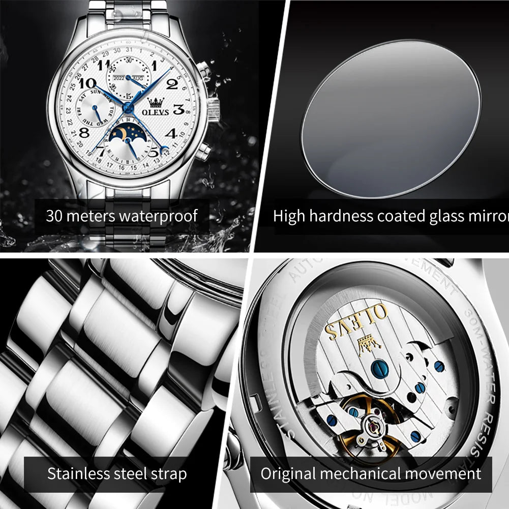 Waterproof Automatic Men's Watch Multifunctional Fashion Mechanical Watch