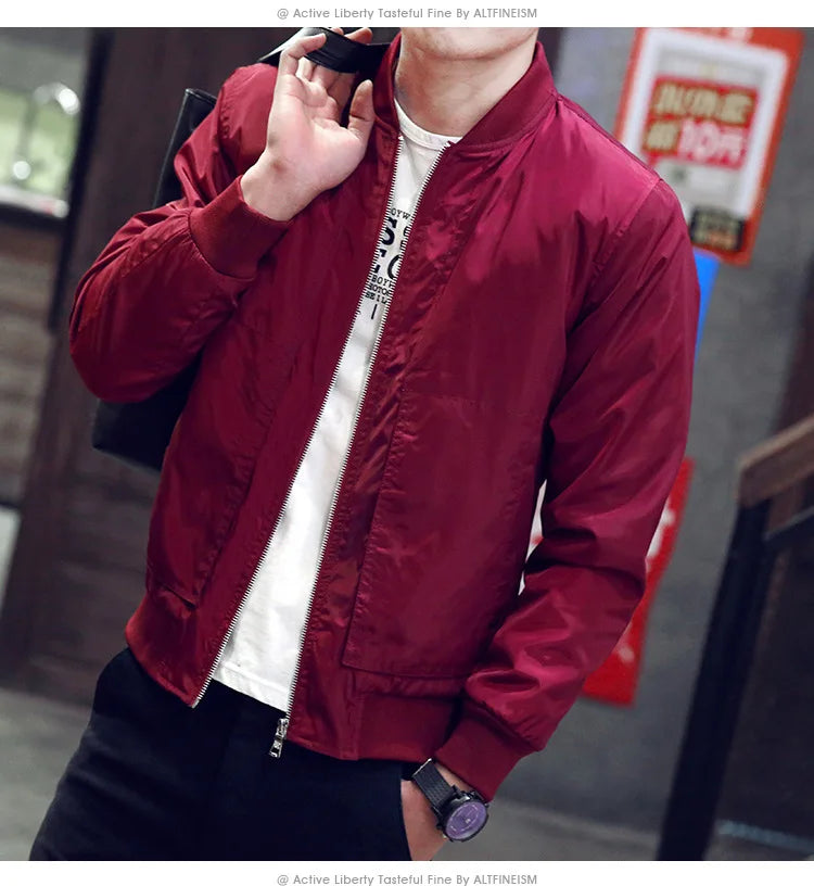 Thin Outwear Casual With Zippers Coats Long Sleeve Spring Men's Jacket